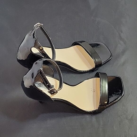 FOREVER 21 SQUARE TOE ADJUSTABLE BUCKLE ANKLE STRAP HIGH HEEL STILETTOS PUMP - Picture 9 of 13